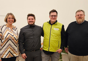 v.l.n.r.: Kirchenrätin Andrea Heußner, Diakon Marcel Renner, Diakon Stefan Ludwig und Detlef Brands